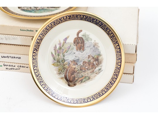Collection Of 11 Boxed Lenox Boehm Bird Plates Limited Annual Edition With Woodland Wildlife Ones