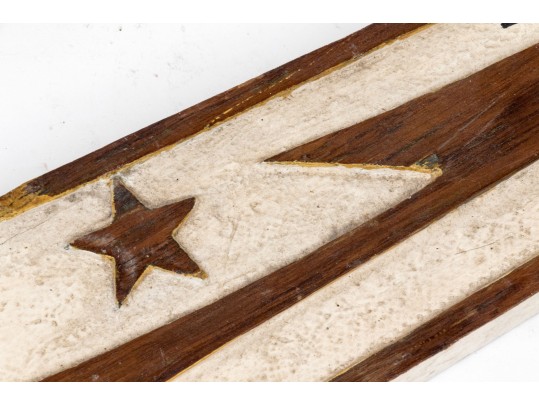 Pair Of Carved And Painted Wood Boat Stern Decorations