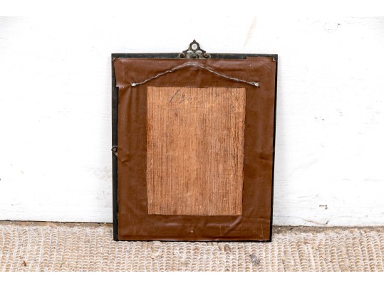 Antique Paint On Copper Plate, Madonna And Child