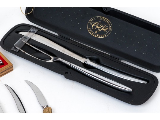 Three Sets Of Of Vintage Carving And Serving Flatware