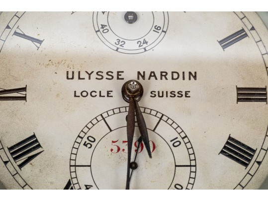 Antique Ulysse Nardin Le Locle Suisse Marine Chronometer In Wooden Case