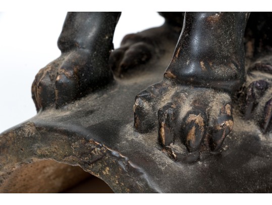 Chinese Glazed Ceramic Foo Dog Form Roof Tile, Ming Dynasty