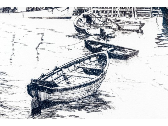 Vintage Black And White Print, View Of San Pedro