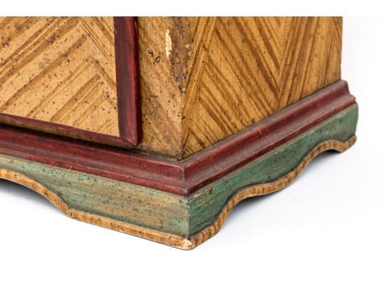 Vintage Faux Bois Painted Hanging Display Cabinet