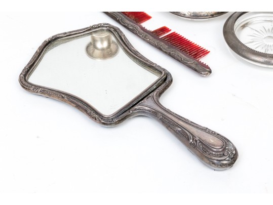 Collection Of Antique Sterling Silver Trimmed And Weighted Items 