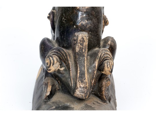 Chinese Glazed Ceramic Foo Dog Form Roof Tile, Ming Dynasty