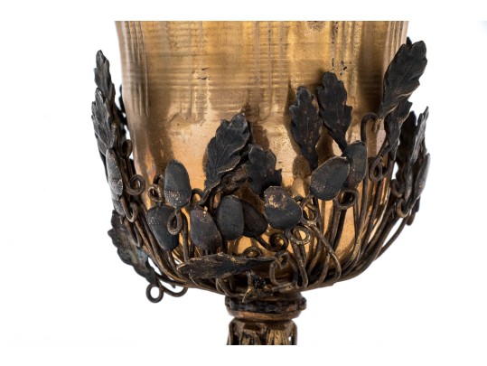 Two Antique Metal Cordial Glass Holders