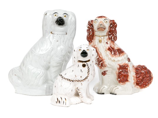Collection Of Three Staffordshire Dog Figures