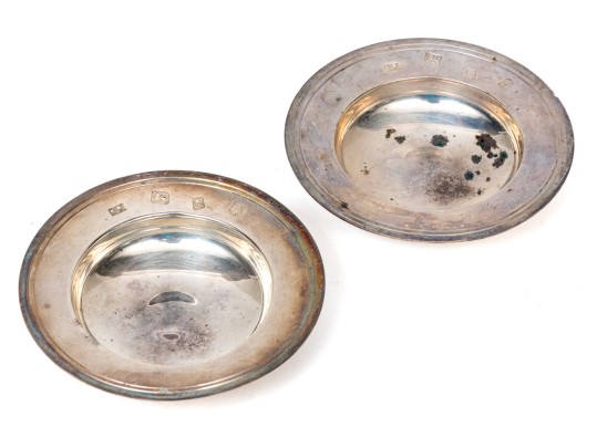 Pair Of Modern English Sterling Silver Pin Trays 