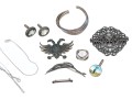 Lot Of Assorted Sterling Silver Jewelry Pieces, Including A Cuff Bracelet