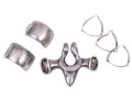 Lot Of Three Handsome Sterling Silver Jewelry Pieces, Including Lalalounis And Taxco, Ring Size 5.75