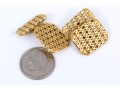14k Yellow Gold Beautiful Rectangular Lattice Motif Loose Links Style Cufflinks