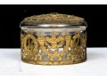 Antique Crystal Dresser Box With French Empire Style Appliques