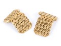 14k Yellow Gold Beautiful Rectangular Lattice Motif Loose Links Style Cufflinks