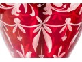 Vintage Bohemian Style Red Cut To Clear Vasiform Table Lamp