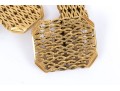 14k Yellow Gold Beautiful Rectangular Lattice Motif Loose Links Style Cufflinks