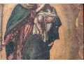 Antique Paint On Copper Plate, Madonna And Child