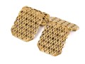 14k Yellow Gold Beautiful Rectangular Lattice Motif Loose Links Style Cufflinks