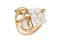 18k Yellow Gold Lovely Vintage Cultured Pearl Cluster And Open Spray Style Brooch