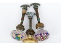 Three Vintage Art Glass Doorknobs