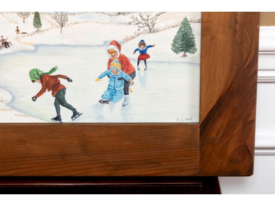 Virginia Mae Love (American [NC] 1958 - 2020) Untitled Oil On Board Painting