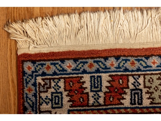 Beautiful Wool Scatter Rug With Geometric Motifs (4'7