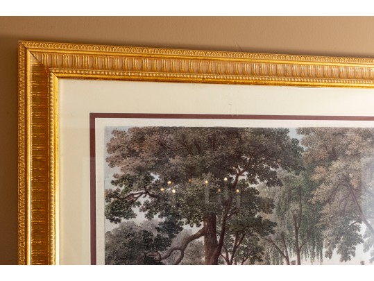 Large Vintage Reproduction Engraving Of Christinehof Castle