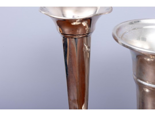 Trio Of Weighted Sterling Silver Vases