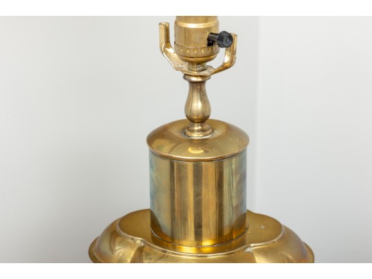 1970's Chinese Brass Tea Canister Table Lamp