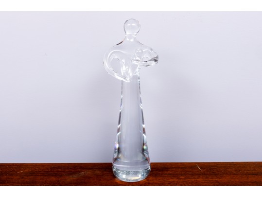 Tall, Madonna & Child Signed Swedish Crystal Figurine