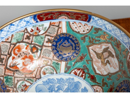 Mid-Century Chinese Porcelain Decorative Imari Style Bowl