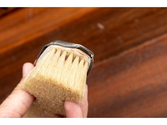 Vintage Sterling Silver & Mother Of Pearl Vanity Brush Set