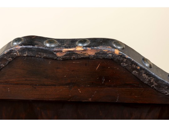 Gorgeous Jacobean-era Tooled Leather Back & Seat Chair