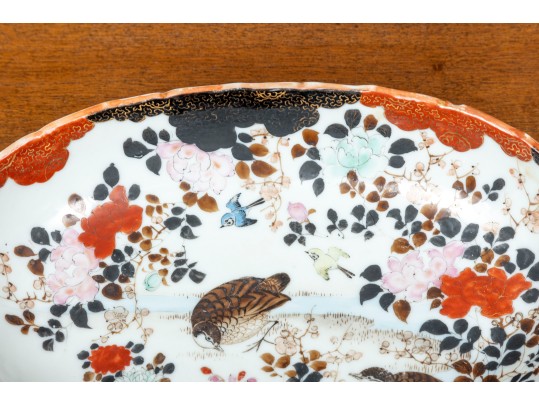 Oriental Kutani-Style Porcelain Oval Dish