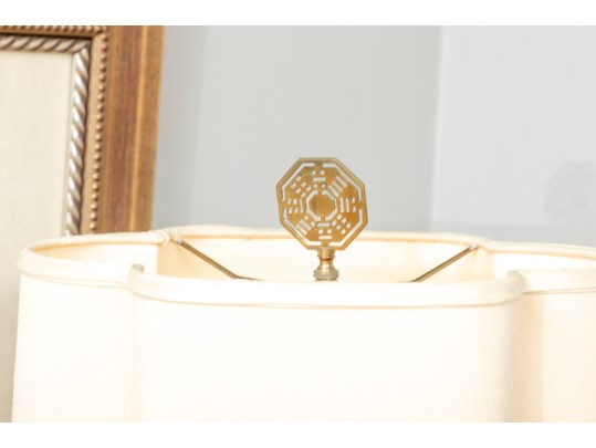 1970's Chinese Brass Tea Canister Table Lamp