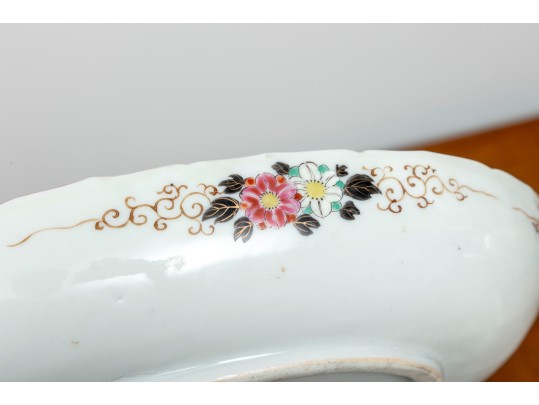 Oriental Kutani-Style Porcelain Oval Dish