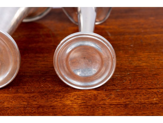 Trio Of Weighted Sterling Silver Vases