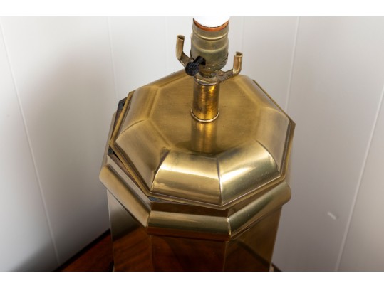 Vintage Chinoiserie Brass Table Lamp