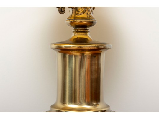 French Inspired Brass Floral Table Lamp