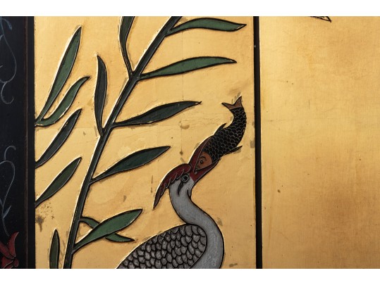 Chinese 4-Panel Coromandel Wall Hanging Screen