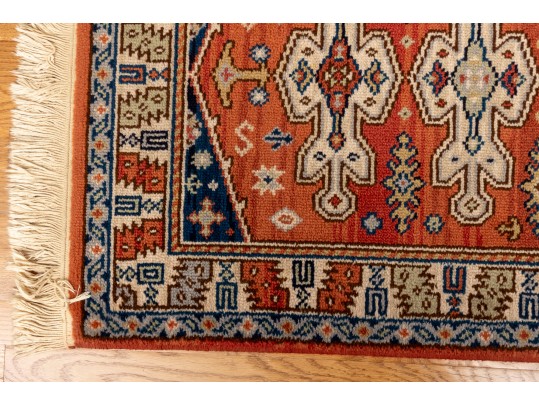 Beautiful Wool Scatter Rug With Geometric Motifs (4'7