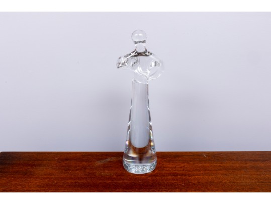 Tall, Madonna & Child Signed Swedish Crystal Figurine