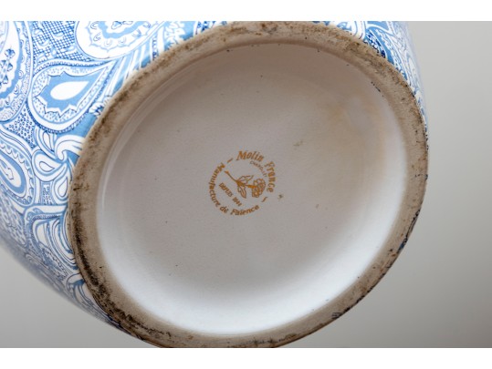 Molin France Ceramic Paisley Motif Vase