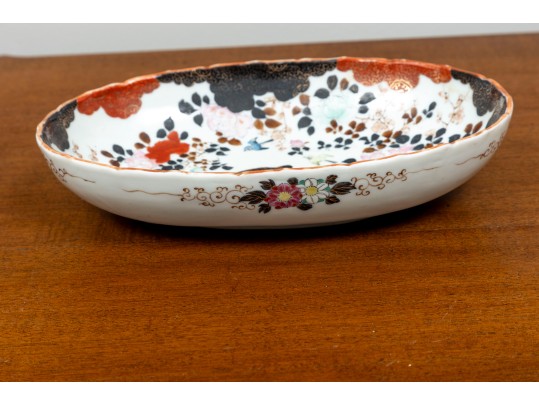 Oriental Kutani-Style Porcelain Oval Dish