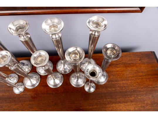 Eleven Weighted Sterling Candlesticks