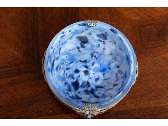 Victorian Blue Art Glass Salt Dishes