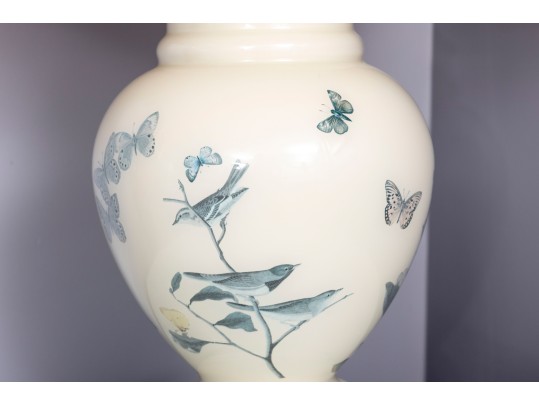 Ceramic Reverse-Painted Ginger Jar Form Table Lamp