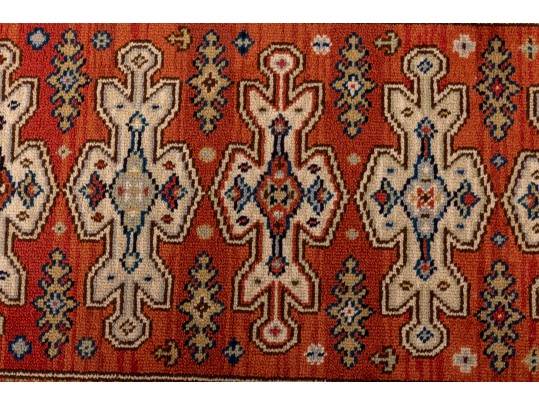 Beautiful Wool Scatter Rug With Geometric Motifs (4'7