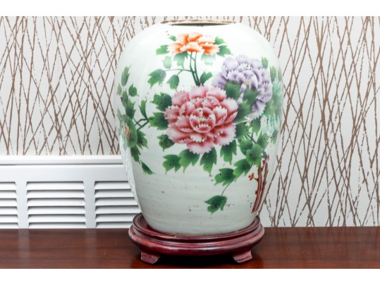 Famille Rose Porcelain Jar With Stand