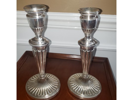 Five Pairs Of Rare Weighted Victorian Style Sterling Candlesticks